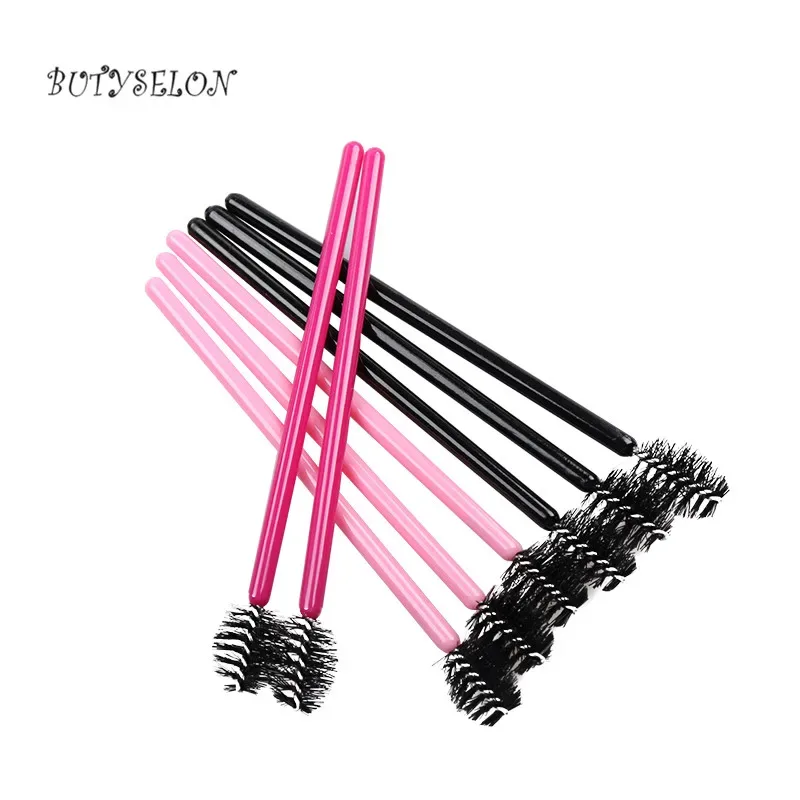 200 stk. Håndtag engangsvanddråbeform kosmetisk børste Nylon Mascara tryllestave Vipper Makeup Børster Øjenvippeforlængelse Værktøj — image 3