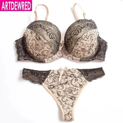 Original authentic high grade push up bra thong sets bras for women underwear bra set lace sexy lingerie panty female underwear