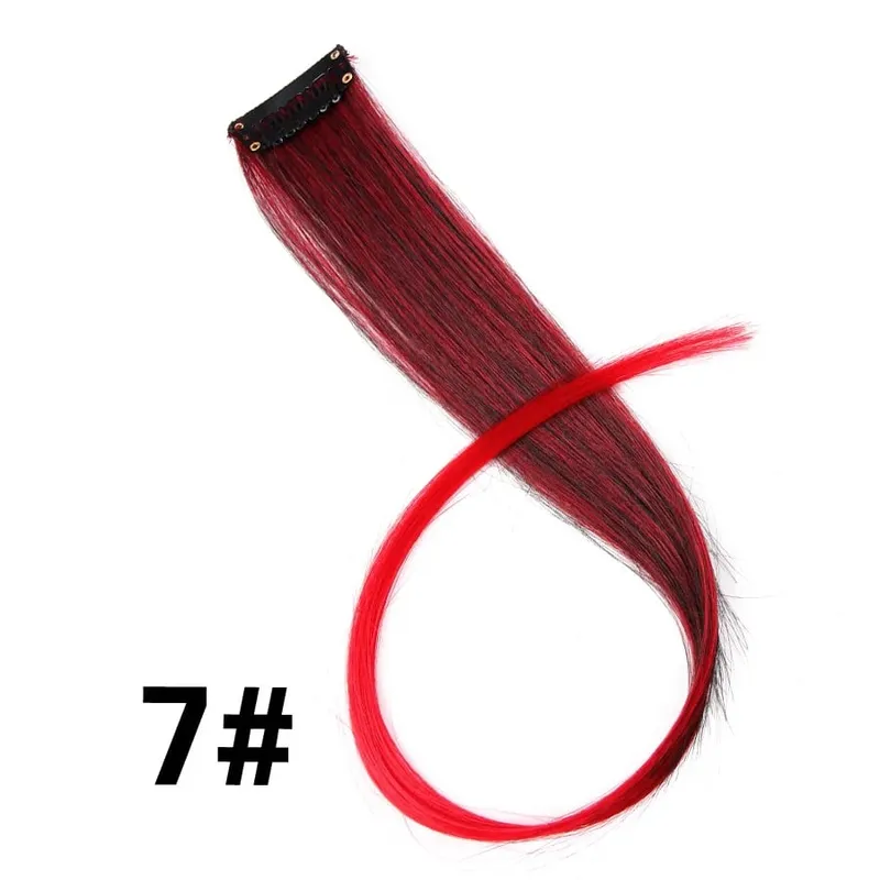 Leeons Synthetic Hair Extensions With Clips Heat Resistant Straight Hair Extensions Color Colored Black Hair Clip Womens 12G/Pcs — image 13
