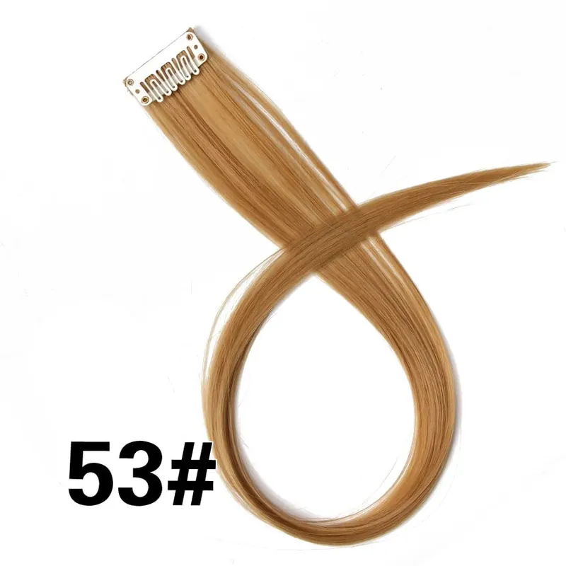 Leeons Synthetic Hair Extensions With Clips Heat Resistant Straight Hair Extensions Color Colored Black Hair Clip Womens 12G/Pcs — image 76
