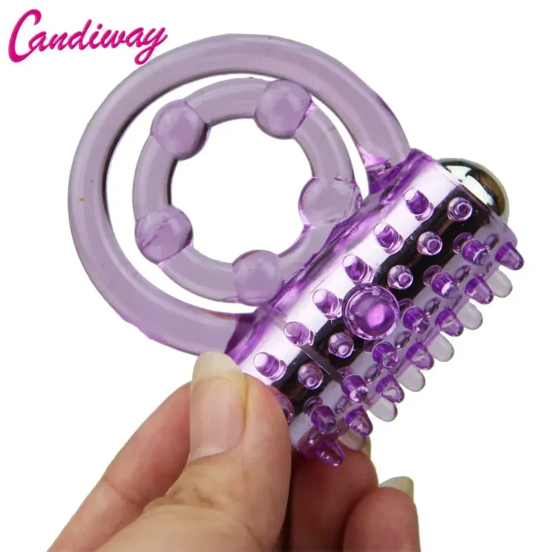 Double rings vibrator waterproof clitoris Massager masturbation Vibrating lasting cocking delay ejaculation vibe Sex Toy For man — image 9