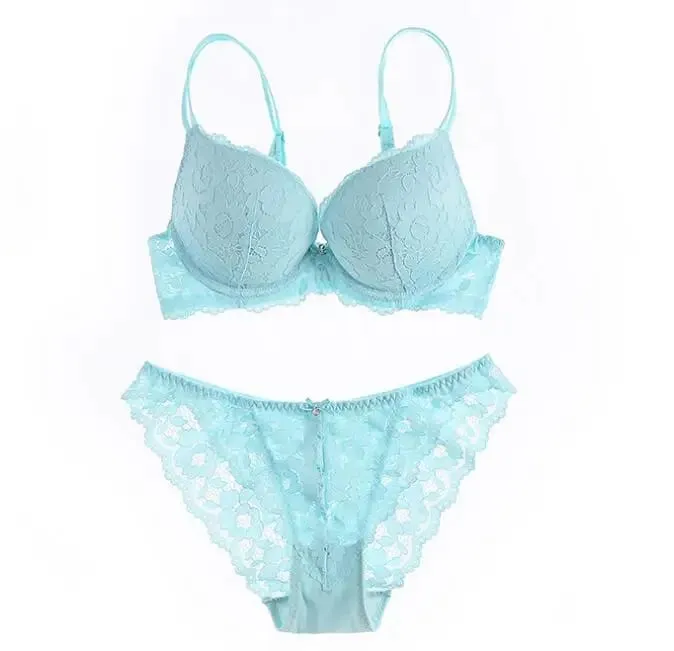 Push Up Bra Set Embroidery Lace Bra and Panties Set Thick Cup U Backless Everyday Lingerie Underwear Women Brassieres — image 8