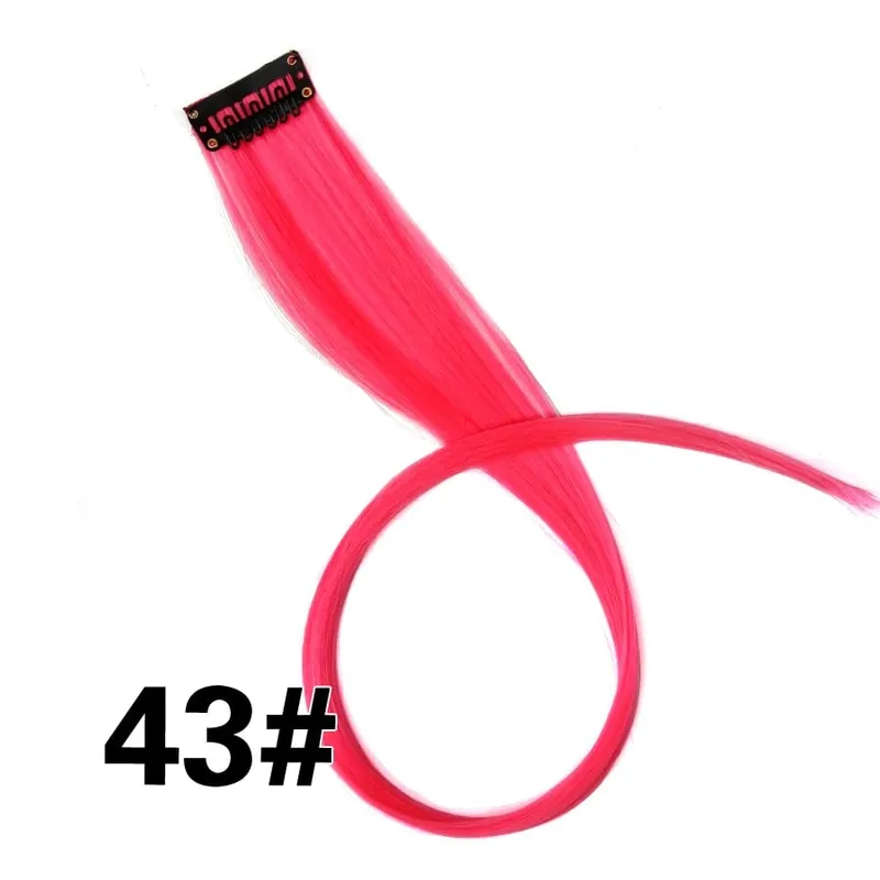 Leeons Synthetic Hair Extensions With Clips Heat Resistant Straight Hair Extensions Color Colored Black Hair Clip Womens 12G/Pcs — image 51