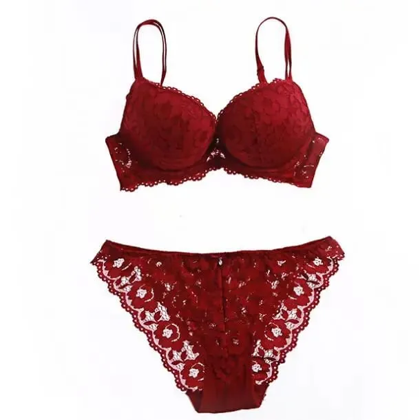 Push Up Bra Set Embroidery Lace Bra and Panties Set Thick Cup U Backless Everyday Lingerie Underwear Women Brassieres — image 7