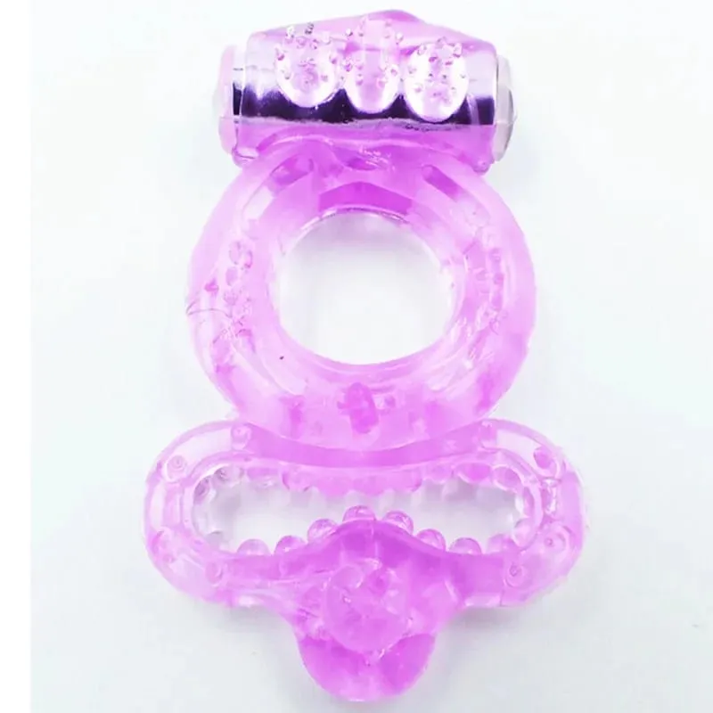 Dauerhafter Ring-Klitoris-Vibrator, dreifache Kugelschleife, Massagegerät, Masturbation, vibrierendes Spannen, Verzögerung der Ejakulation, Sexspielzeug für Männer — image 1