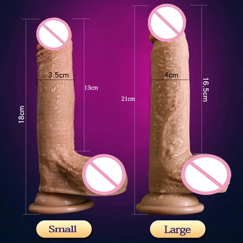 Dildo Silikon Super Lembut Dua Lapisan Dildo Realistik Dildo Zakar Tiruan Lelaki Pelancap Wanita Mainan Seks Dewasa untuk Wanita — image 5