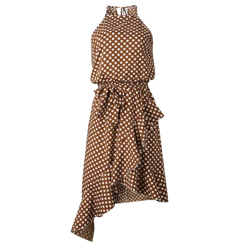 Abito estivo da donna personalizzabile Boho Abito da sera lungo da sera Abiti da spiaggia con stampa a pois Vestito estivo Abiti eleganti da donna Abiti sexy — image 5