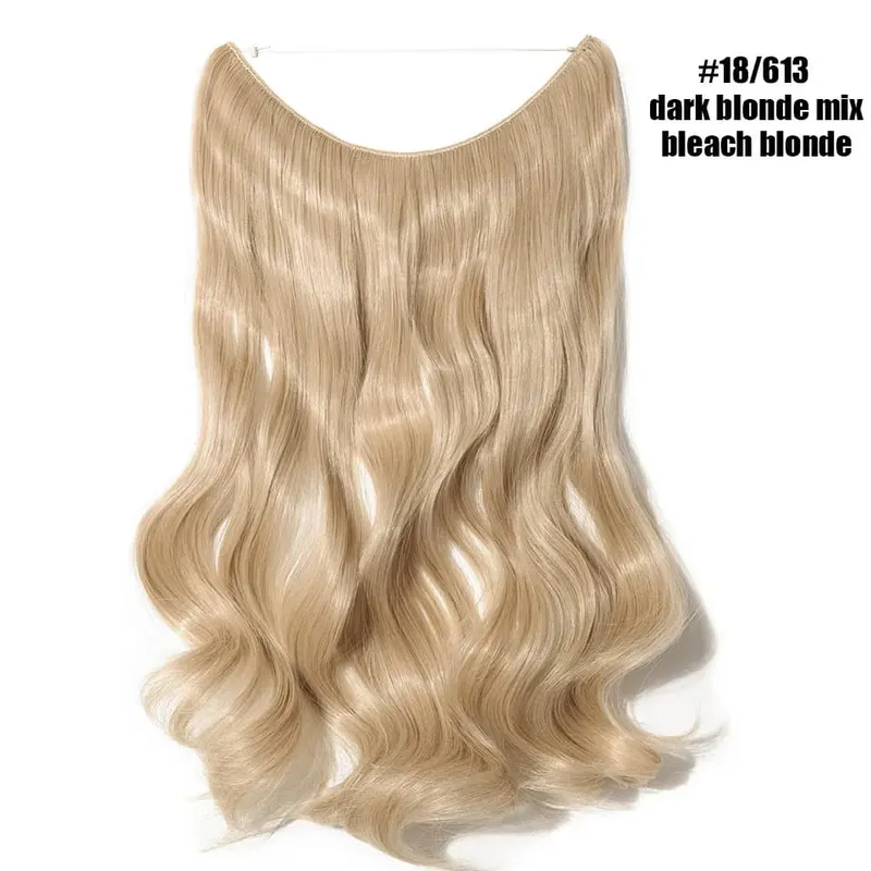 Synthetic Invisible Wire No Clips In Hair Extensions Secret Fish Line Hairpieces Hair Extensions Fake Hair For Women