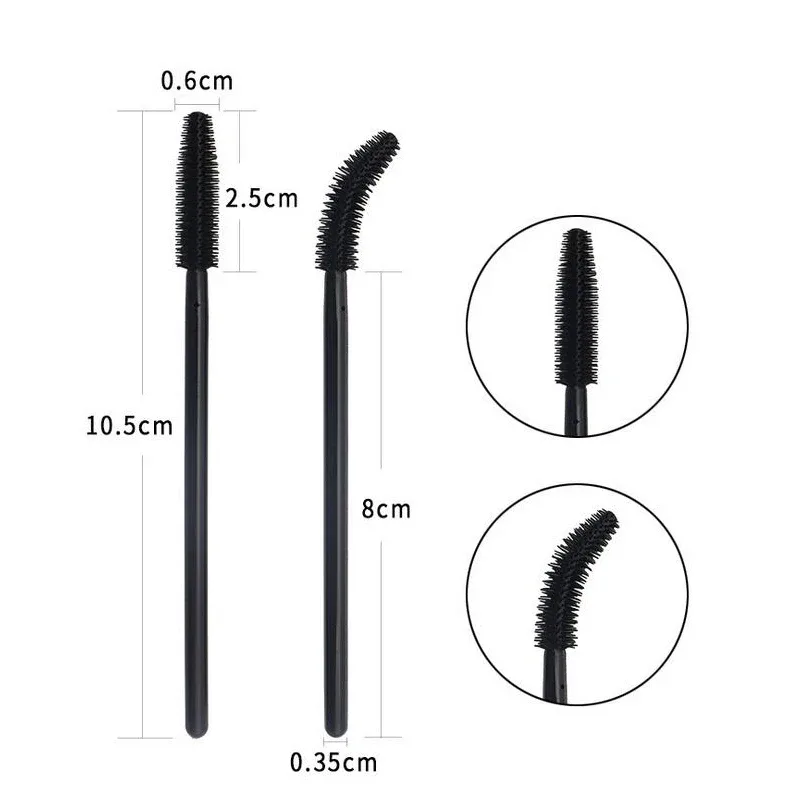 50 pcs Silicone Mascara Wands Applicator Disposable Eyelash Brushes Comb Beauty Makeup Brush For Women Eyelash Extension Tools