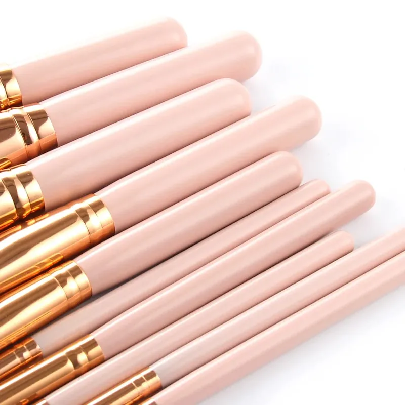 Pro 15-teiliges Make-up-Pinsel-Set für Puder, Foundation, Lidschatten, Make-up-Pinsel, Kosmetik, weiches Kunsthaar, mit Lederetui — image 6