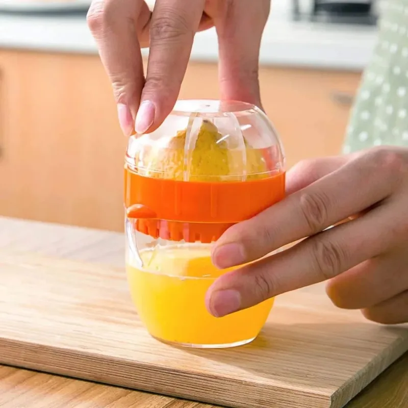 Presse-citron manuel en plastique avec couvercle, presse-citron Orange, presse-agrumes avec bec verseur, outils pour fruits KC0130 — image 5