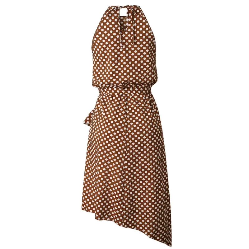 Abito estivo da donna personalizzabile Boho Abito da sera lungo da sera Abiti da spiaggia con stampa a pois Vestito estivo Abiti eleganti da donna Abiti sexy — image 6
