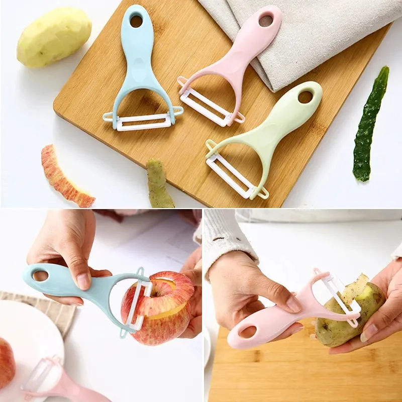 Pelapatate per frutta in ceramica, posate creative, raschietto per mele, pialla per verdure, taglierina per sbucciare, utensili da cucina, coltello, pelapatate — image 3