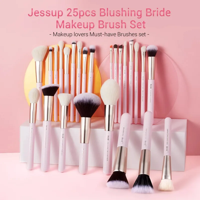 Jessup Trang Điểm Chuyên Nghiệp Bộ 25 Con Phấn Nền Phấn Mắt Che Khuyết Điểm Blusher Cọ Trang Điểm Bộ Dụng Cụ Mỹ Phẩm T290