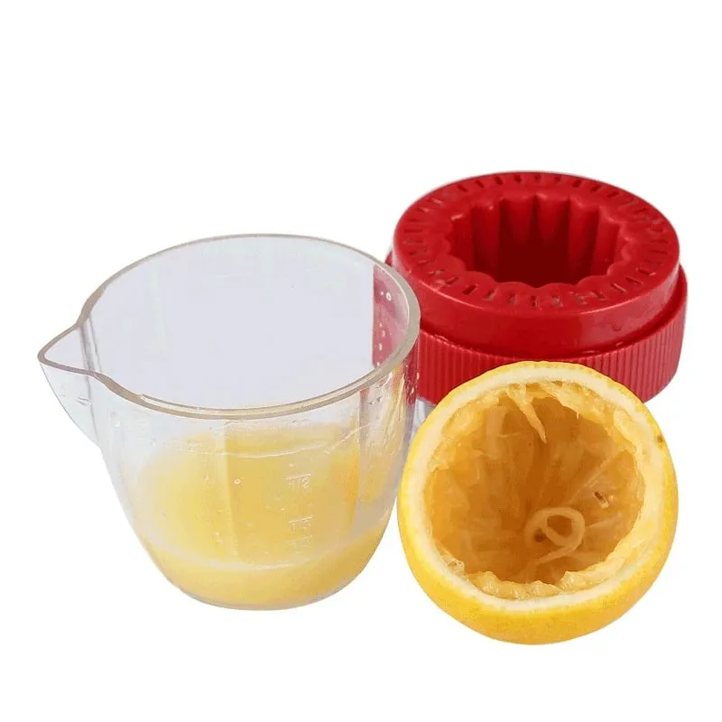 Presse-citron manuel en plastique avec couvercle, presse-citron Orange, presse-agrumes avec bec verseur, outils pour fruits KC0130 — image 3