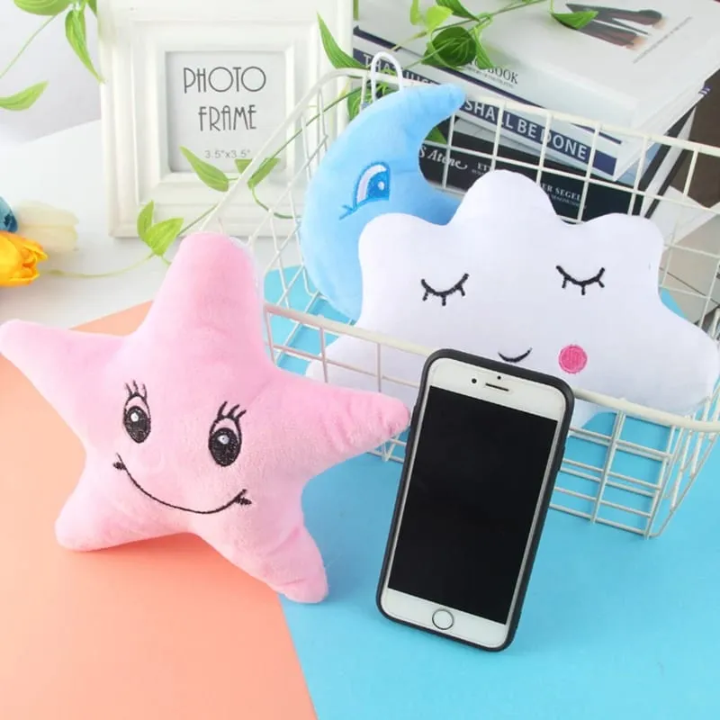 Oreillers en peluche en forme de lune, étoile, nuage, rose, blanc, bleu, décor de chaise de chambre, coussin doux, jouets en peluche pour enfants et bébés