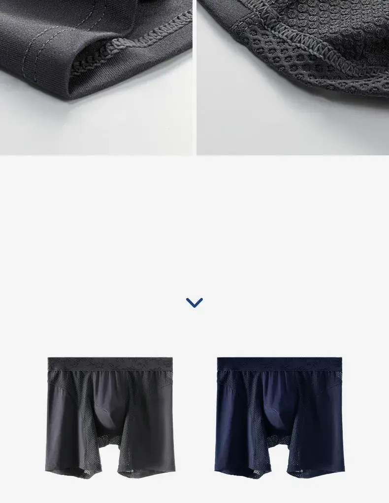 Intimo uomo Boxer modali Pantaloncini Hombre Solid Mesh Custodia traspirante Mutandine Uomo Gamba lunga Mutande Cueca Calzoncillos XL-6XL — image 10