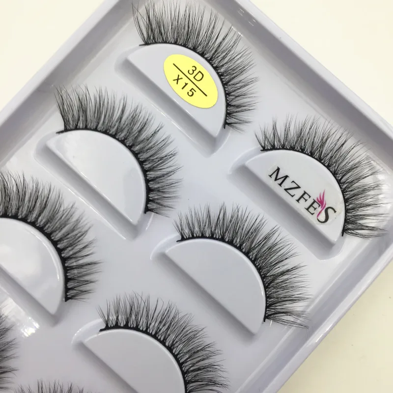Natural 3D Mink False Eyelashes Makeup Fake Eye Lashes Faux Cils Make Up Beauty Tools Wholesale 5 Pairs — image 15
