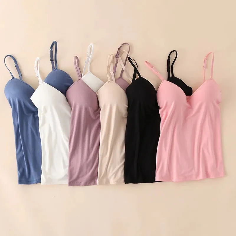 2024 Retro Vintage Basic & Casualหดลมผู้หญิงBraสปาเก็ตตี้สายคล้องคอVคอเสื้อกั๊กCami Tank Topsเสื้อเสื้อ — image 2