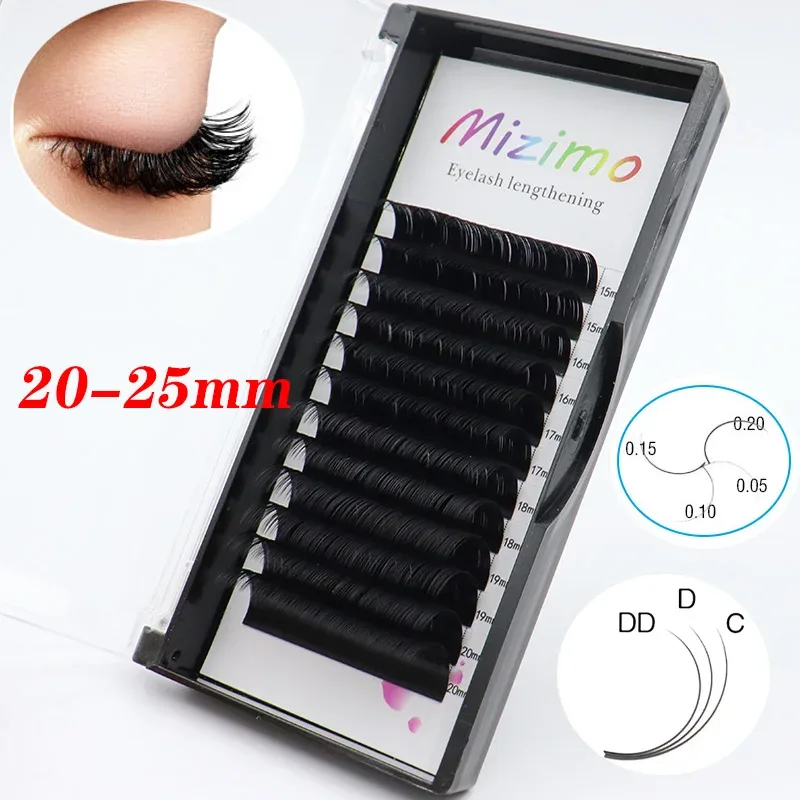 Mizimo 10mm-25mm C/D Nerz Wimpern Einzelne Gepfropfte Falsche Wimpern Schwarz Natürliche Erweiterte Blühenden Wimpern Augen Make-Up Wimpern — image 6