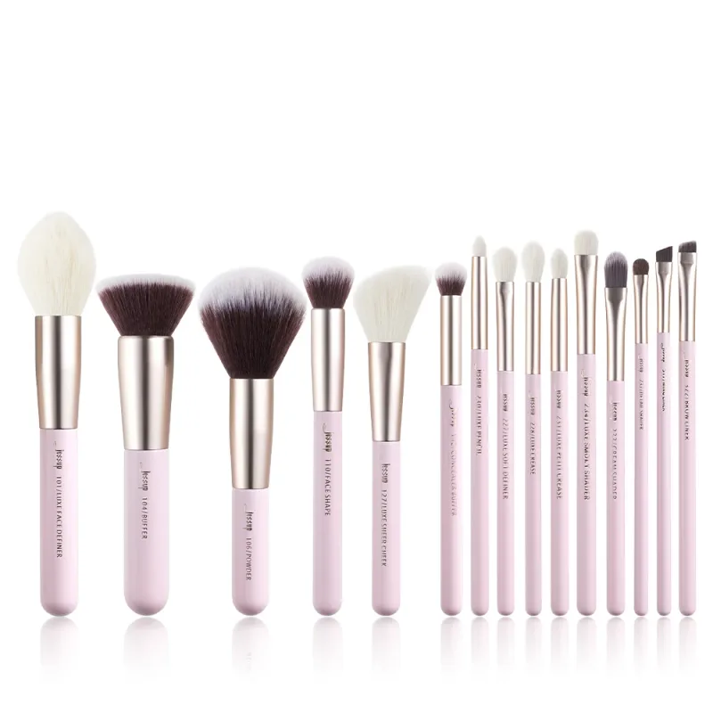 Jessup Make-up-Pinsel-Set, 15–25 Stück, natürlich-synthetisch, für Grundierung, Puder, Textmarker, Lidschatten, Pinsel, Pedzle do Makijazu T290