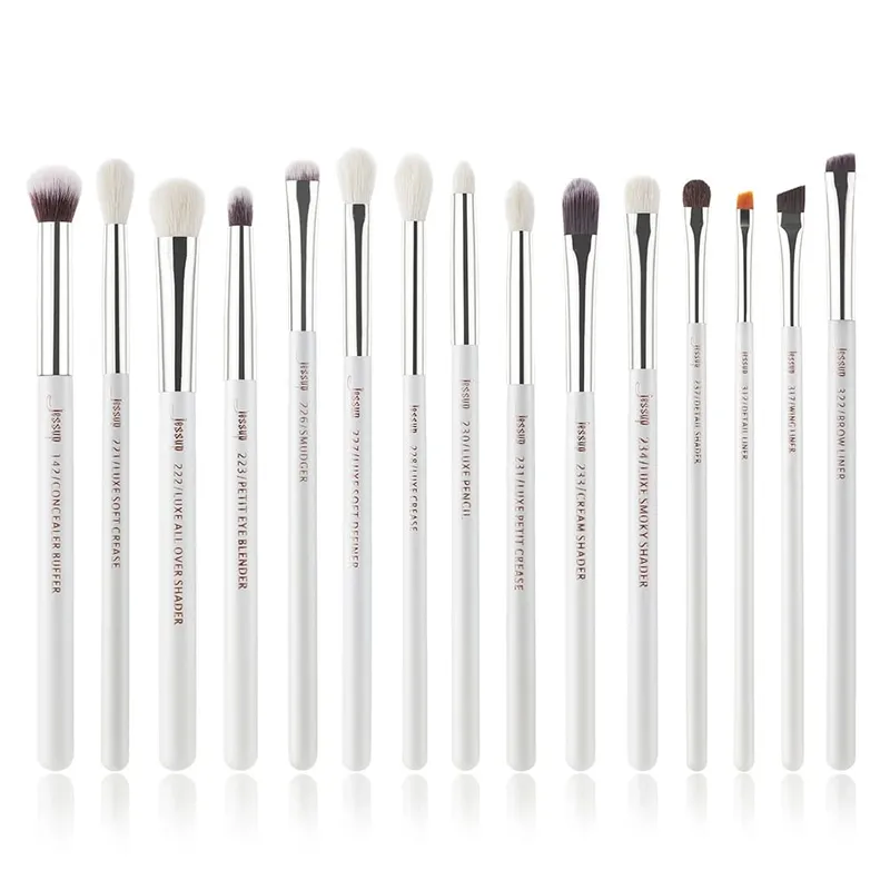 Sada štětců na líčení očí Jessup 15ks Přesný štětec na oční stíny Eyebrow EyeLiner Blending Concealer Natural Synthetic Black T177 — image 13