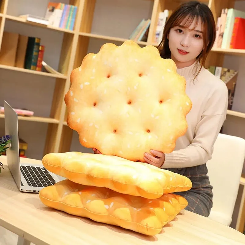 Neue 38CM Simulation Kekse Kissen Plüsch Kissen Plüsch Spielzeug Puppe Kinder Wohnkultur Kekse Sitzkissen Stuhl Auto Sitzkissen — image 3
