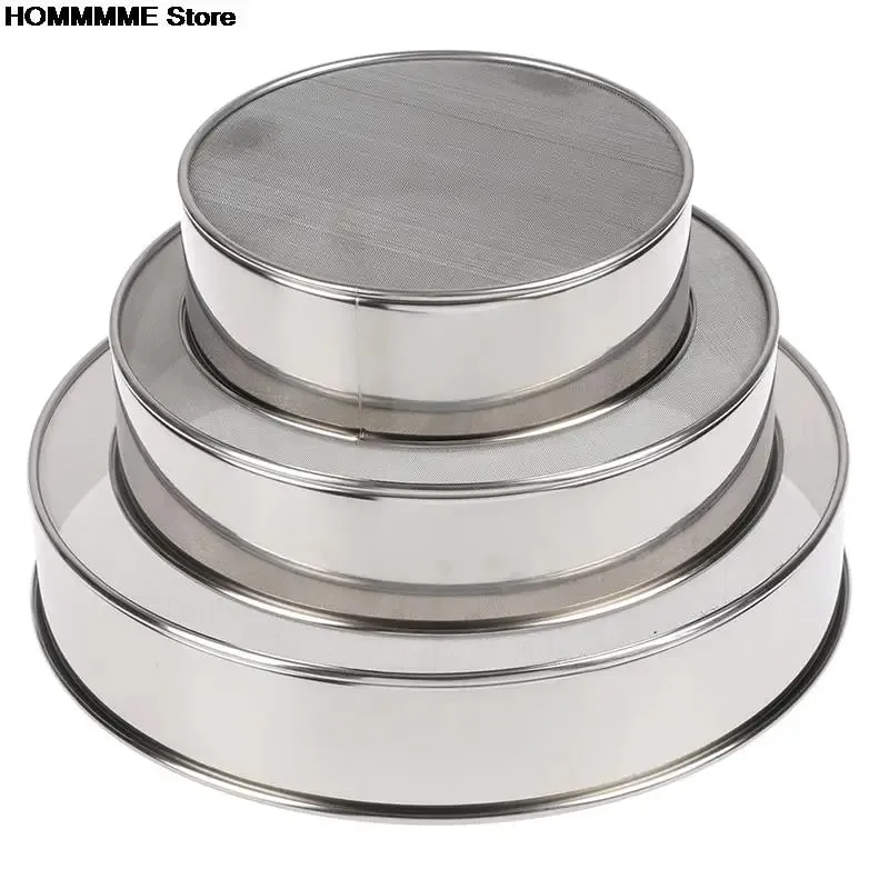Professional Kitchen Fine Mesh Flour Sifter Round Stainless Steel Flour Sieve Strainer Sifters Best for Kitchen Baking Tea — image 7
