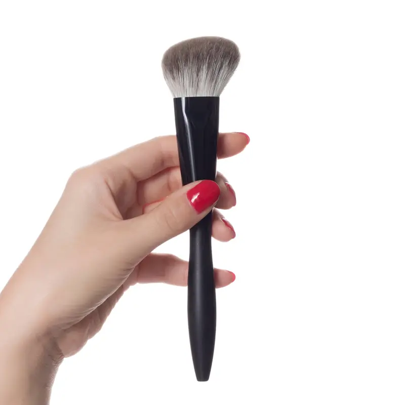 F03 Profesionální ručně vyráběné štětce na make-up Soft Fox Hair Úhlový štětec na kontury Ebenová rukojeť Kosmetické pomůcky štětec na make-up