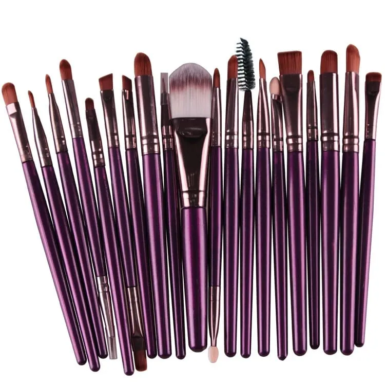 Set di pennelli per trucco da 20 pezzi Set di pennelli per trucco in polvere cosmetica Ombretto Eyeliner Fondotinta Miscela per fard Pennelli per trucco per donna di bellezza Maquiagem — image 15