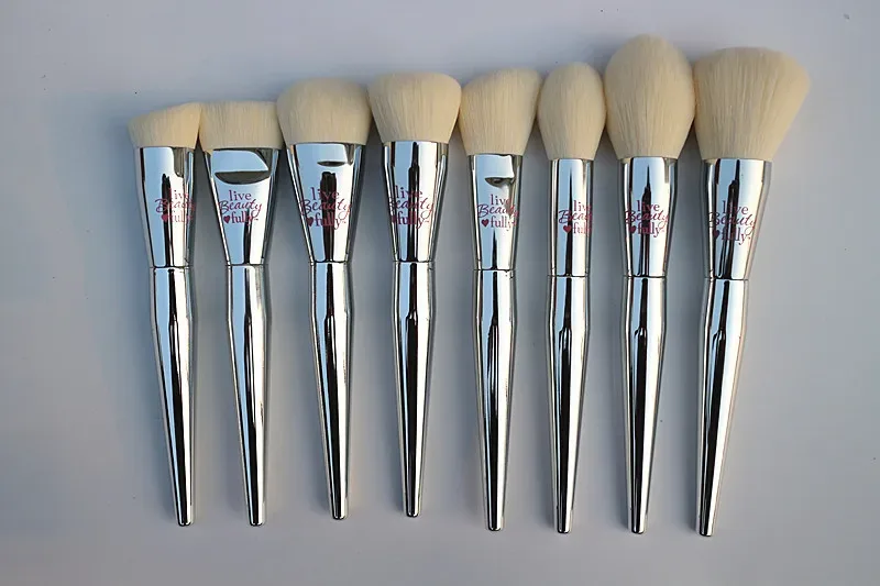 19pcs/set Berus solek berfungsi penuh berkualiti tinggi Set Serbuk Perona Pipi Serbuk Kening Pembayang Mata Berus solek kot perak — image 3