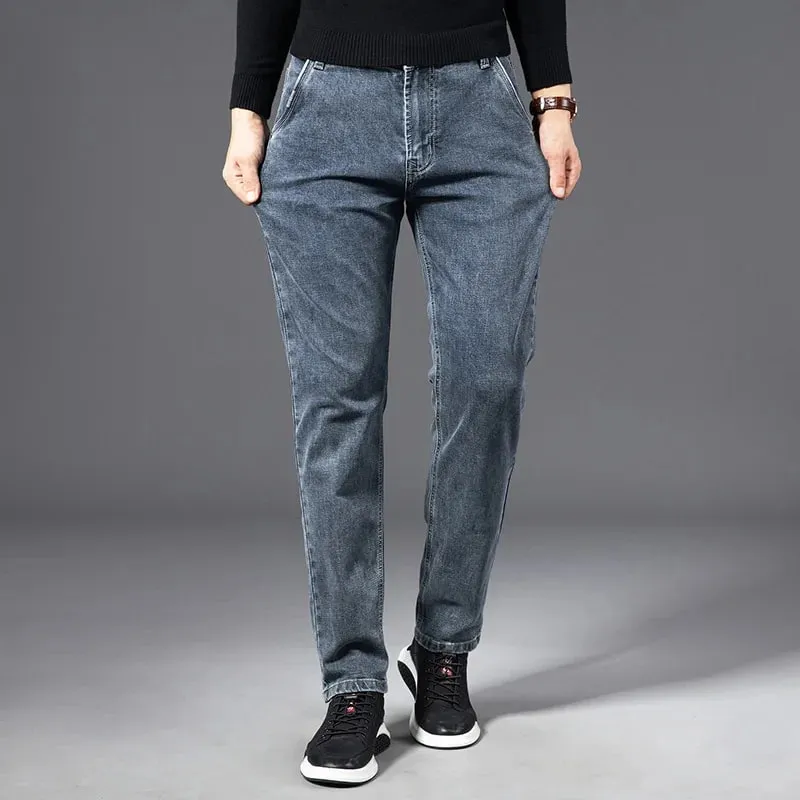 Autumn Summer Denim Jeans Men Straight Stretch Regular Jeans for Man Black Classic Vintage Mens Pant Big Size 29-38 40 — image 4