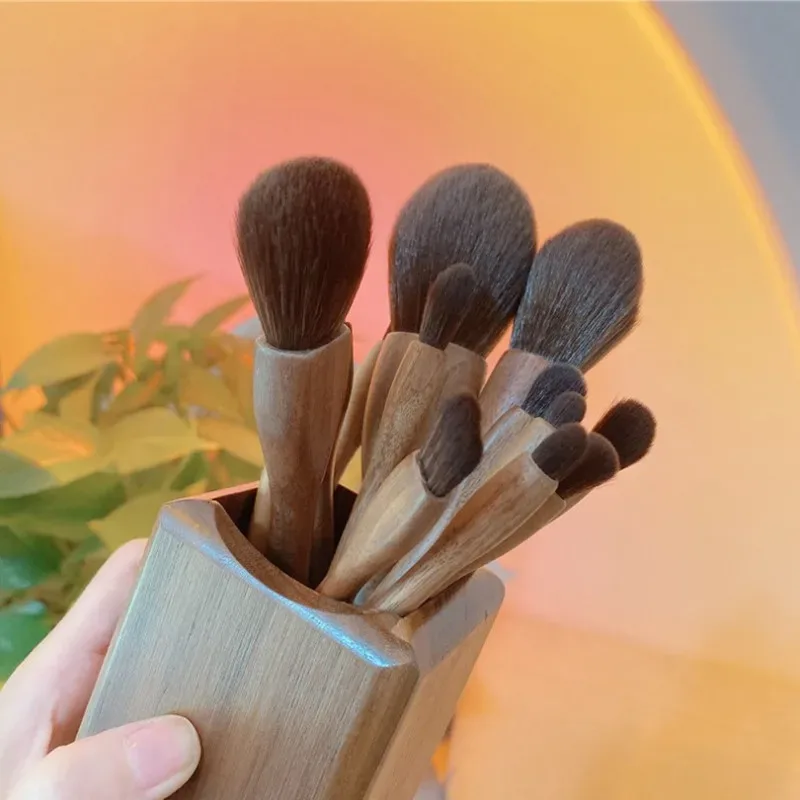 Make-up-Pinsel-Set aus Holz, für Kosmetik, Puder, Rouge, Foundation, Bildhauerei, Lidschatten, professionelle Schönheit, Make-up-Pinsel — image 6