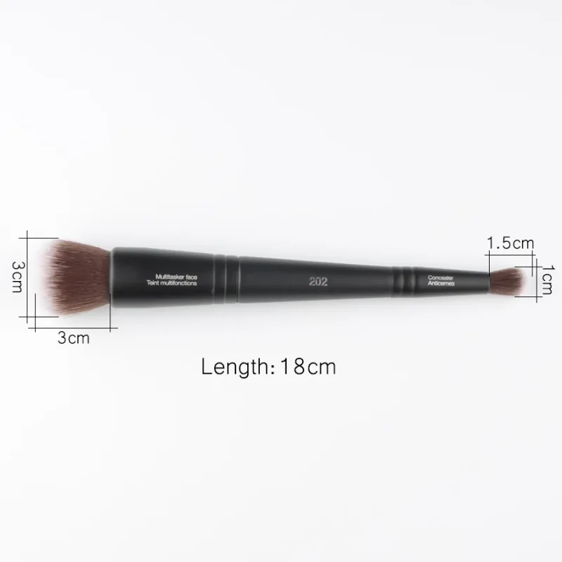 1 stuk Dubbelzijdige multitasker gezichtsconcealer 202 Foundation Make-upborstels halo-kleurstof Make-upborstel mijnpoeder — image 1