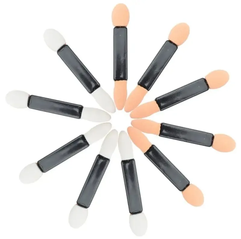 12 STK Øjenskygge Applikator Pro Svamp Dobbelt Endet Make Up Supplies Bærbare øjenskygge børster Nail Mirror Pulver børste — image 5