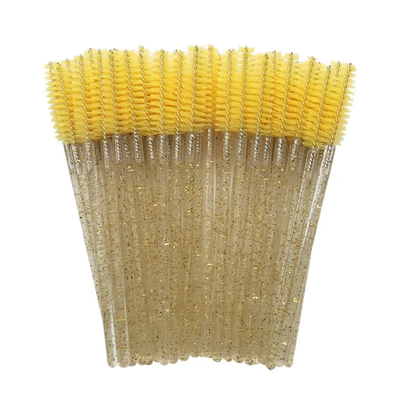 50pcs 반짝 이는 일회용 속눈썹 브러쉬 애플리케이터 완드 경기자 마스카라 눈썹 메이크업 도구 스풀러 빗 완드 스풀리 브러쉬 — image 13