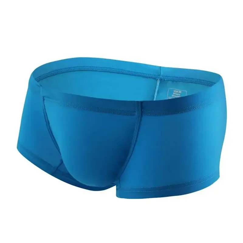 Biancheria intima da uomo sexy Boxer Solido sottile Mutandine di seta di ghiaccio Uomo Traspirante Vita bassa U Custodia convessa Mutande Uomo Cueca Calzoncillo