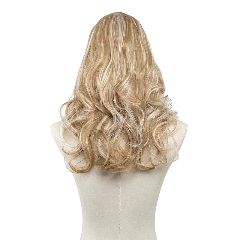 Premium Synthetic U-Part Clip In Hair Extension Long Thick Curly Natural Blonde False Heat Resistant Hair Hairpieces For Women — image 9