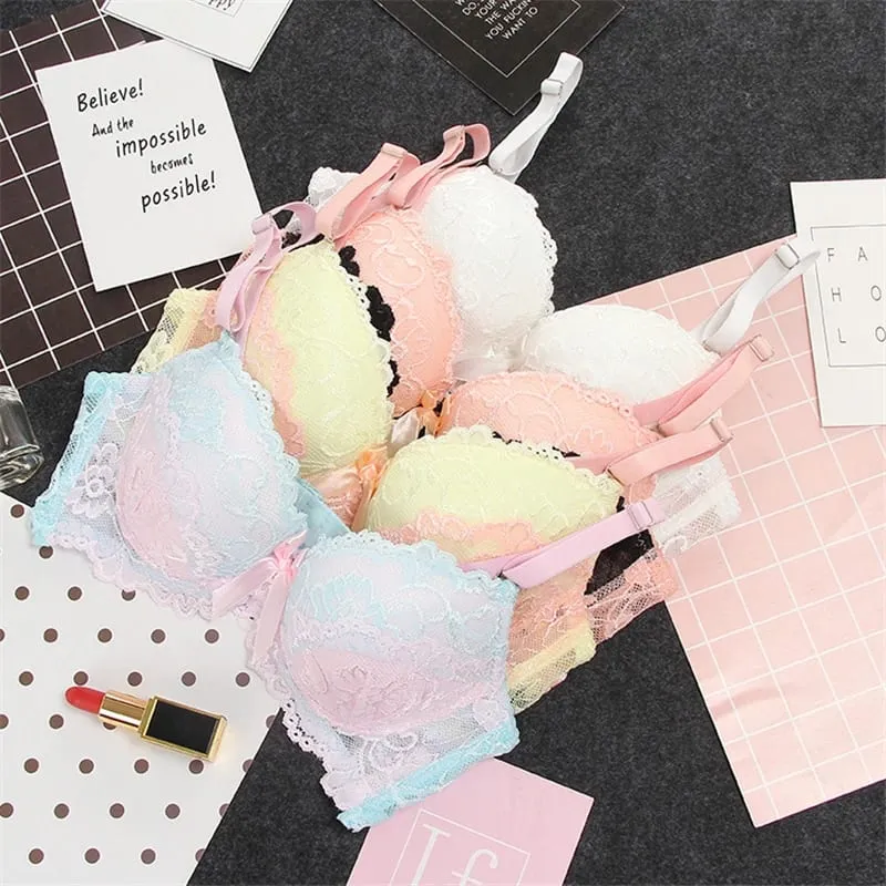 Set Bra Nipis dan Seluar Dalam Bunga Gaya Baru Lace AB Cup Suit Set Pakaian Dalam Bersaiz Besar Berkualiti Tinggi — image 4