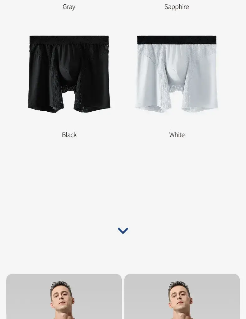 Intimo uomo Boxer modali Pantaloncini Hombre Solid Mesh Custodia traspirante Mutandine Uomo Gamba lunga Mutande Cueca Calzoncillos XL-6XL — image 11