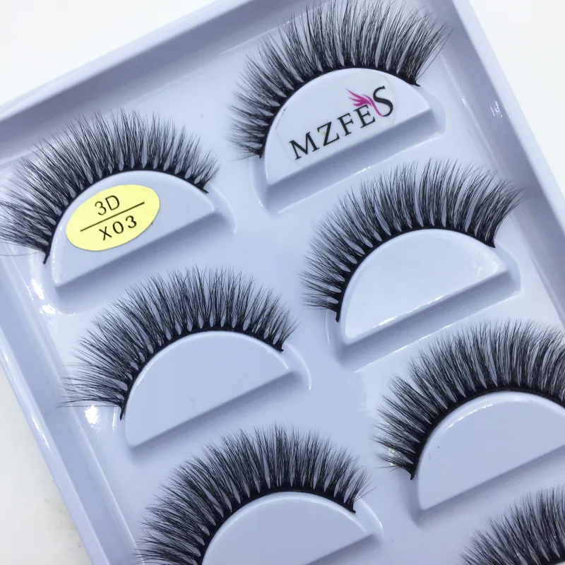 Natural 3D Mink False Eyelashes Makeup Fake Eye Lashes Faux Cils Make Up Beauty Tools Wholesale 5 Pairs — image 18
