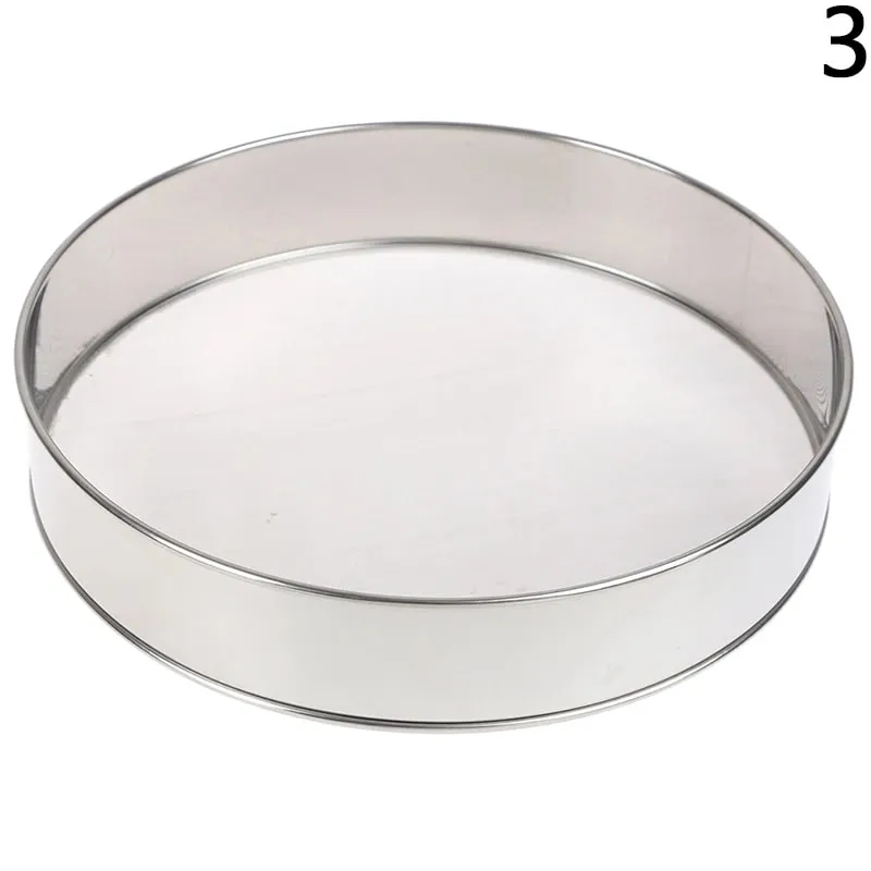 Professional Kitchen Fine Mesh Flour Sifter Round Stainless Steel Flour Sieve Strainer Sifters Best for Kitchen Baking Tea — image 9