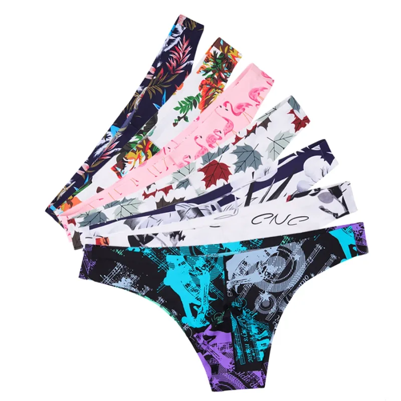 4pcs Men Sexy Style Smooth Soft Printed Underwear Men's Thin Underpants Man Low Waist Bikini Ice Silk Briefs Seamless 00817 — image 1