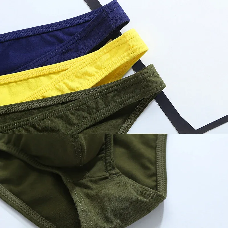 4 Cotton Briefs Mens Comfortable Underpants Man Underwear Bikini Drop shipping Mens Breathable Low-rise Brief Panties Solid 1811 — image 6