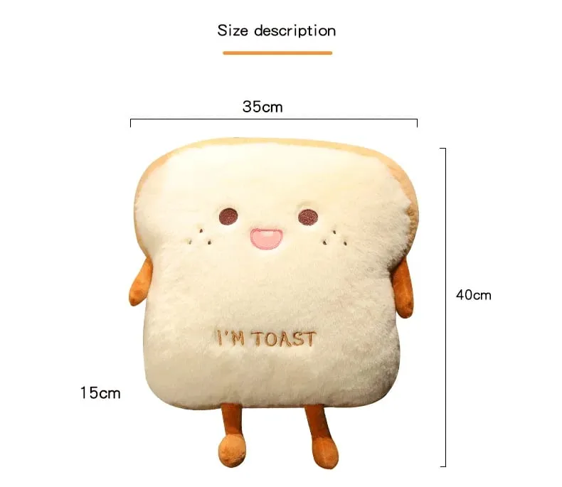 ตุ๊กตาขนมปังหมอนน่ารักจำลองอาหาร Toast ตุ๊กตานุ่มมืออุ่นหมอนเบาะตกแต่งบ้านของเล่นเด็กวันเกิด... — image 9