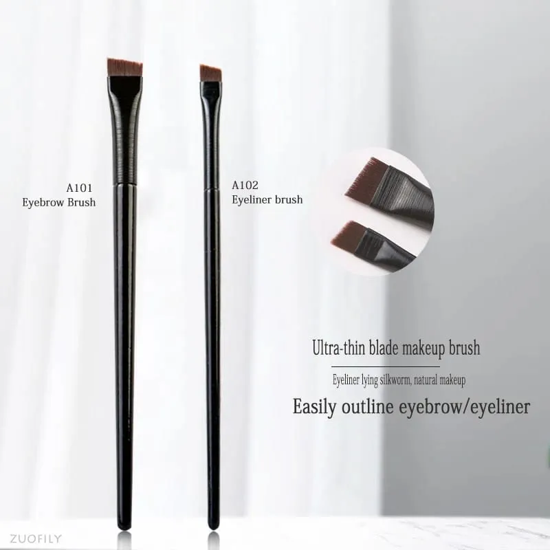 5/10 pezzi pennelli per trucco contorno sopracciglia pennello per eyeliner per sopracciglia professionale set di pennelli per occhi super sottile angolato set strumenti per il trucco — image 2
