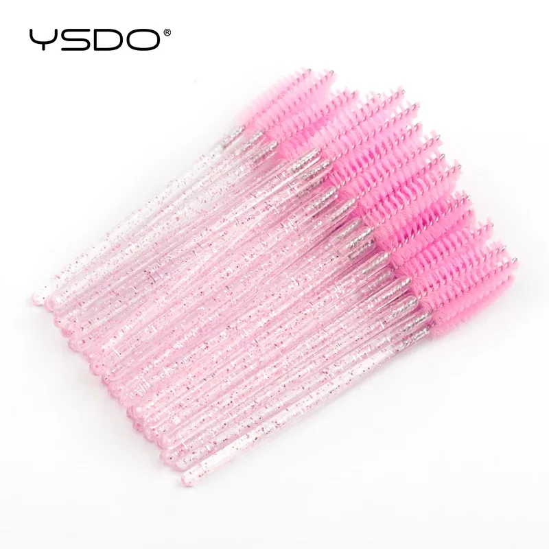 Buona qualità 5/50 pezzi pennelli per trucco ciglia in cristallo manico diamantato bacchette per mascara strumenti per estensione ciglia