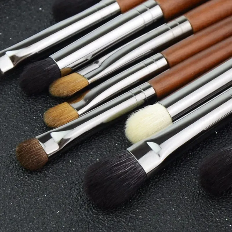 Pinceaux de maquillage pour les yeux, fard à paupières, surligneur, pli, détail des sourcils, brosse pour les yeux fumés, poils de chèvre, 1 pièce — image 3