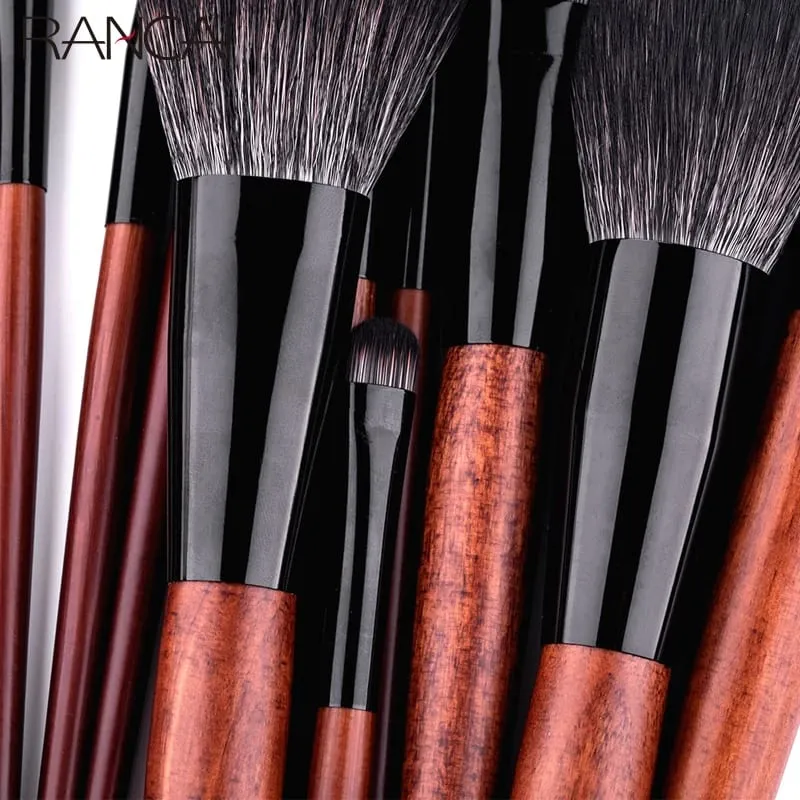 12 pennelli per trucco di alta qualità Set fondotinta in polvere, fard, ombretto, spugna, pennelli in morbida fibra di lana, strumenti cosmetici per capelli — image 5