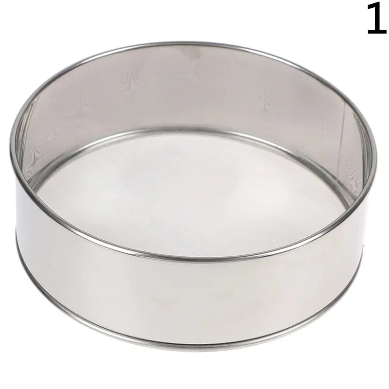 Professional Kitchen Fine Mesh Flour Sifter Round Stainless Steel Flour Sieve Strainer Sifters Best for Kitchen Baking Tea